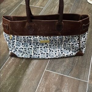 Joyn Elegant Blue and Brown Tote Bag